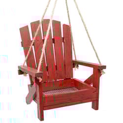 Backyard Essentials Wood Adirondack Chair Hanging Tray Bird Feeder