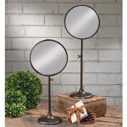 Tripar 25 in. H X 8.6 in. W Burnished Brown Metal Round Mirror