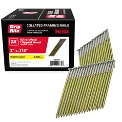 Grip-Rite 2 in. L X 11-1/2 Ga. Angled Strip Bright Framing Nails 28 deg 2500 pk