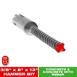 Diablo Rebar Demon 3/8 in. X 13 in. L Carbide Tipped Hammer Drill Bit SDS-Max Shank 1 pk