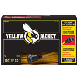 Coleman Cable Yellow Jacket Indoor or Outdoor 100 ft. L Yellow Extension Cord 12/3 SJTW