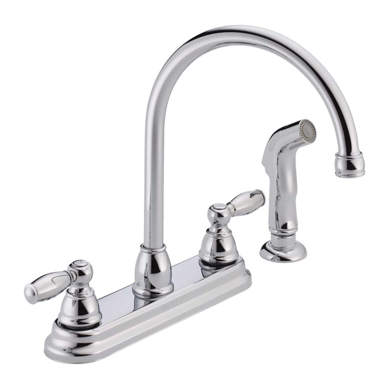 Peerless Claymore Two Handle Chrome Kitchen Faucet Side Sprayer