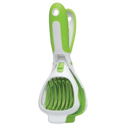 The World's Greatest Green/White Plastic/Stainless Steel Handy Dandy Slicer