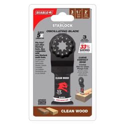 Diablo Starlock 1-1/4 in. W Bi-Metal Curved Contact Edge Oscillating Blade Clean Wood 3 pk