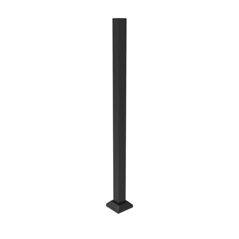 FORTRESS Fe26 39.5 in. H x 2 in. W Black Steel Railing Line Post