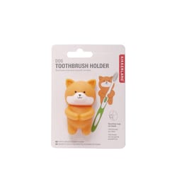 Kikkerland Orange Plastic Toothbrush Holder