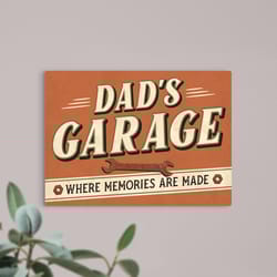 P Graham Dunn 12 in. H X 16 in. L Brown Metal Dad's Garage Sign