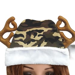 Dyno Multicolored Camo with Antlers Santa Indoor Christmas Decor 17 in.