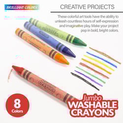 Bazic Products Jumbo Washable Assorted Color Crayons 8 pk