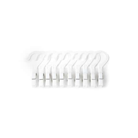 Fox Run 5.25 in. H X .25 in. W X 2.25 in. L Plastic White Laundry Hooks 10  pk