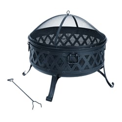 Living Accents 35.47 in. W Steel Lattice Round Wood Fire Pit