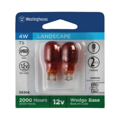 Westinghouse 4 W T5 Specialty Incandescent Bulb Wedge Amber 2 pk