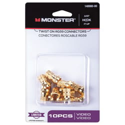 Monster Just Hook It Up Twist-On RG59 Coaxial Connector 10 pk