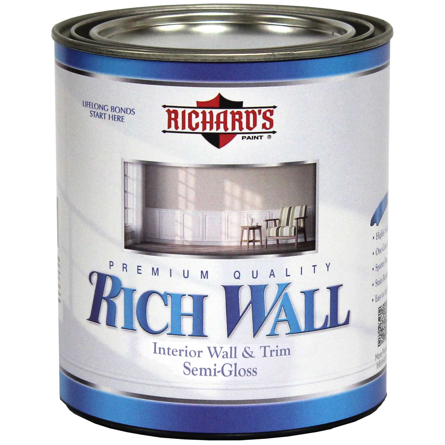 Richard's Paint Rich Wall SemiGloss White Base Interior Latex Wall