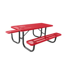 UltraSite Plastic Red 96 in. Rectangle Picnic Table