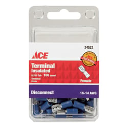 Ace Insulated Wire Female Disconnect Blue 100 pk