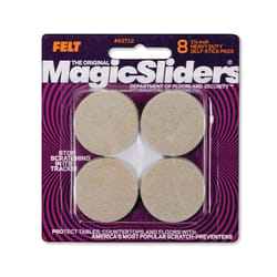 Magic Sliders Felt Self Adhesive Protective Pads Oatmeal Round 1-1/2 in. W X 1-1/2 in. L 8 pk
