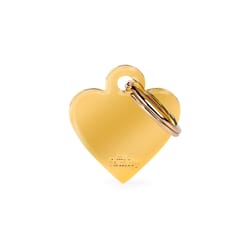 MyFamily Basic Gold Heart Aluminum Dog Pet Tags Small