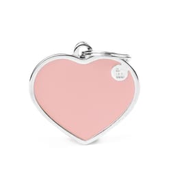 MyFamily Basic Handmae Pink Heart Aluminum Dog Pet Tags Large