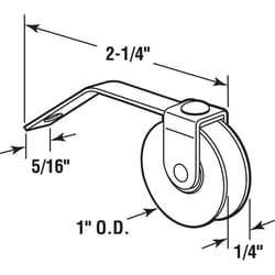 Prime-Line 1 in. D X 1/4 in. L Mill Plastic/Steel Roller Assembly 2 pk