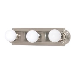 Nuvo Brushed Nickel Silver 3 lights Incandescent Vanity Light Wall Mount