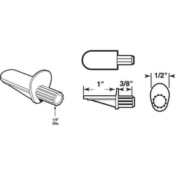 Prime-Line Clear Plastic Shelf Support Shelf Support Peg 1/4 inch Ga. 1.38 in. L 5 lb