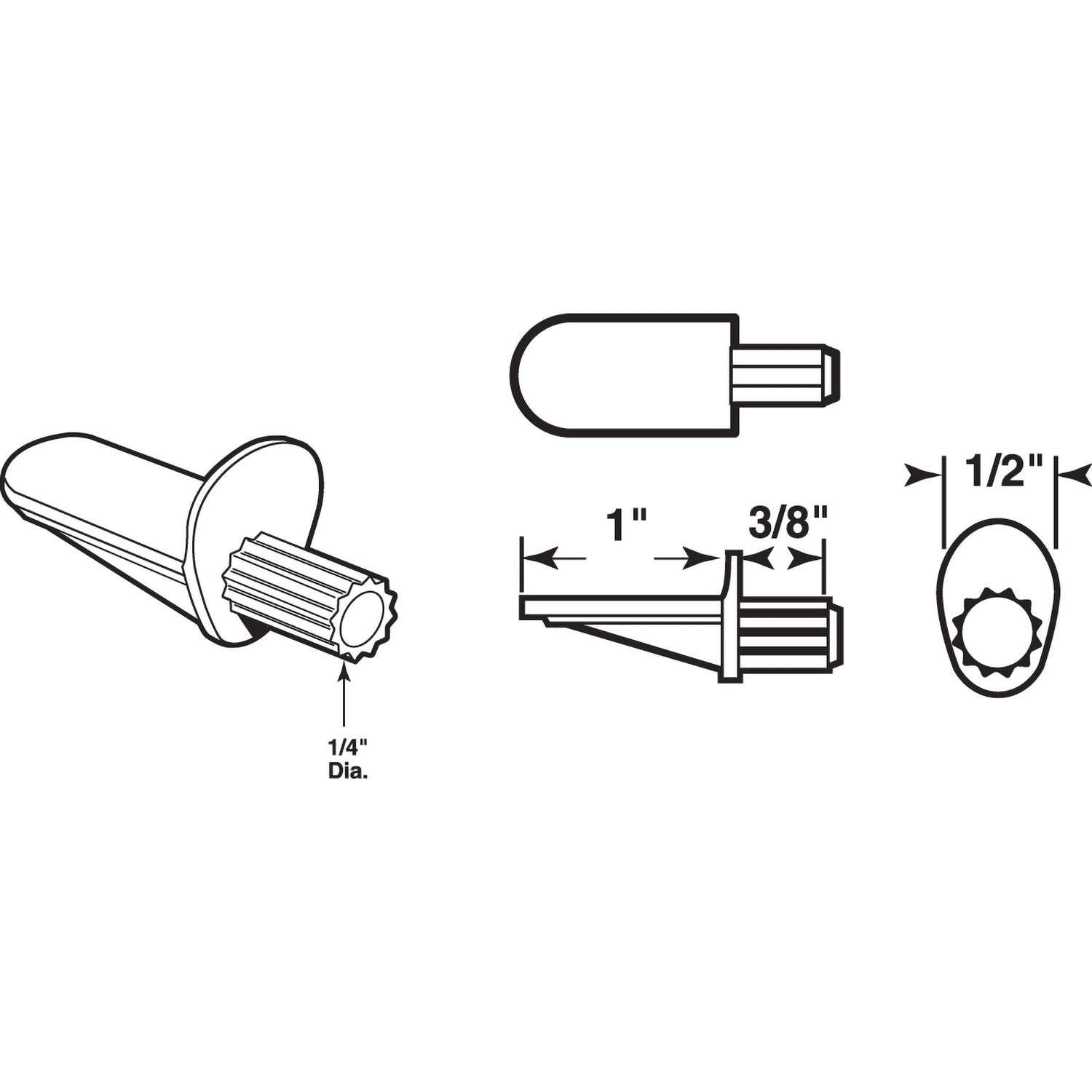 Prime-Line 1/4 in., Plastic, Clear Locking Shelf Pegs (6-pack) R