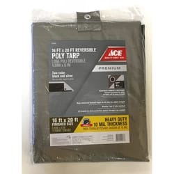 Ace 16 ft. W X 20 ft. L Heavy Duty Polyethylene Tarp Black/Silver