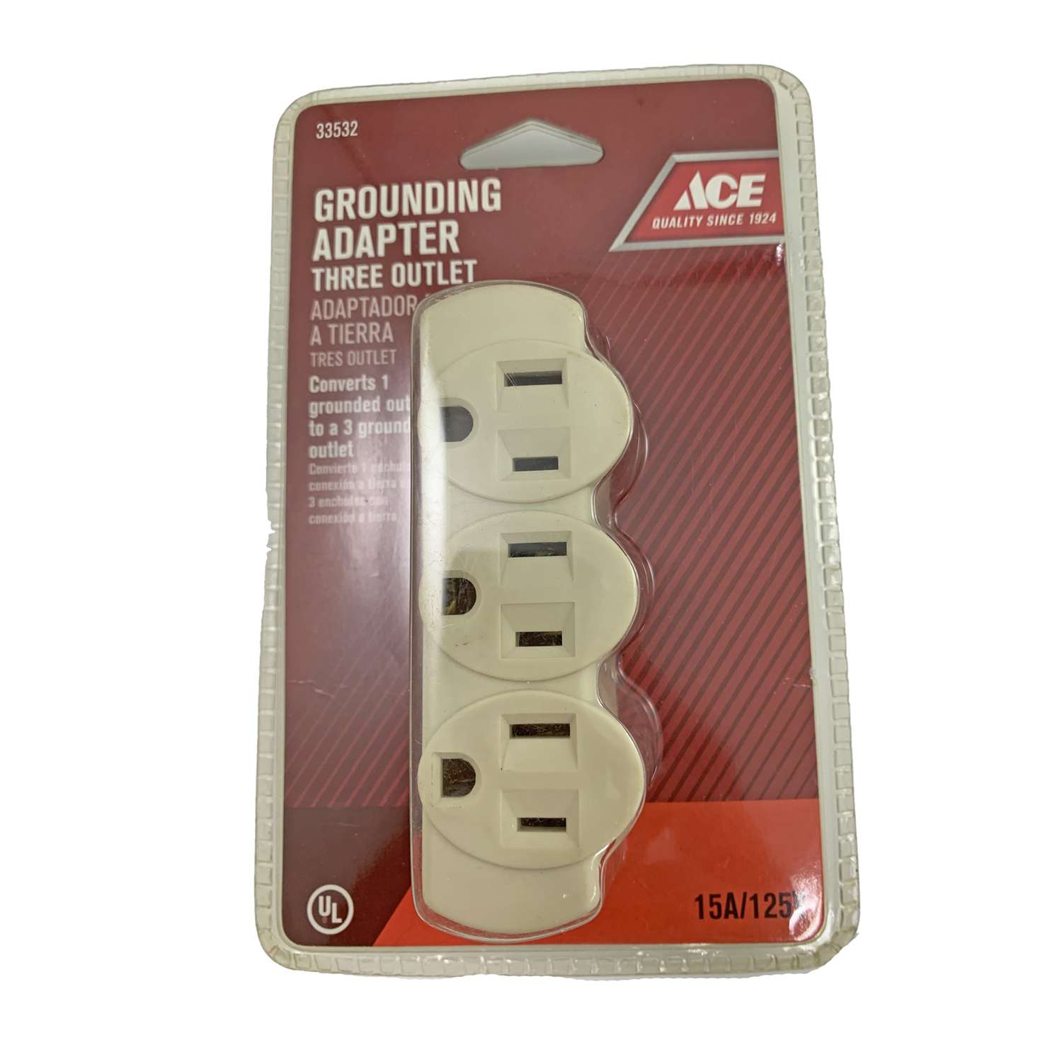 Ace Grounded 3 outlets Adapter 1 pk Ace Hardware