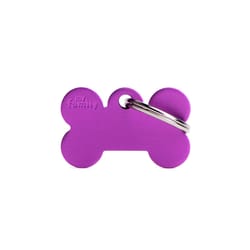 MyFamily Basic Purple Bone Aluminum Dog Pet Tags Large