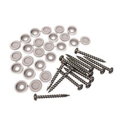 Barrette Outdoor Living No. 8 X 1.5 in. L Square White Screen Panel Fastener Kit 12 pk