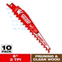 Diablo Demo Demon 6 in. Carbide Tipped Pruning & Clean Wood Reciprocating Saw Blade 3 TPI 10 pk