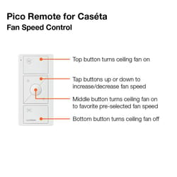 Lutron Pico Remote Smart-Enabled Fan Control White 1 pk