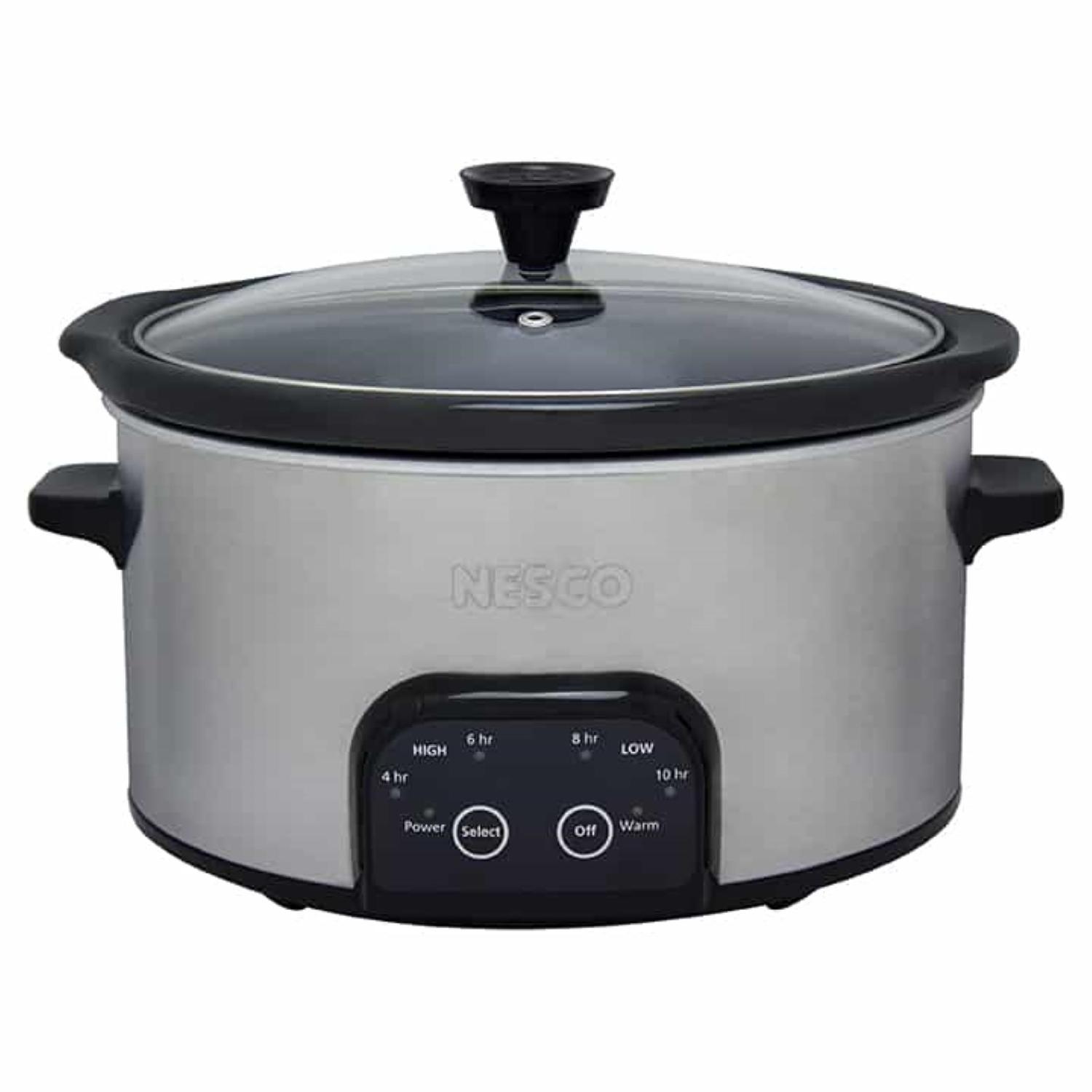 Nesco 6 qt Silver Stainless Steel Programmable Slow Cooker Sansujyuku sansujyuku.com