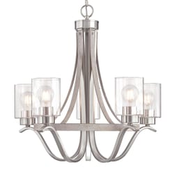 Westinghouse Barnwell Antique Ash and Brushed Nickel Silver 5 lights Chandelier