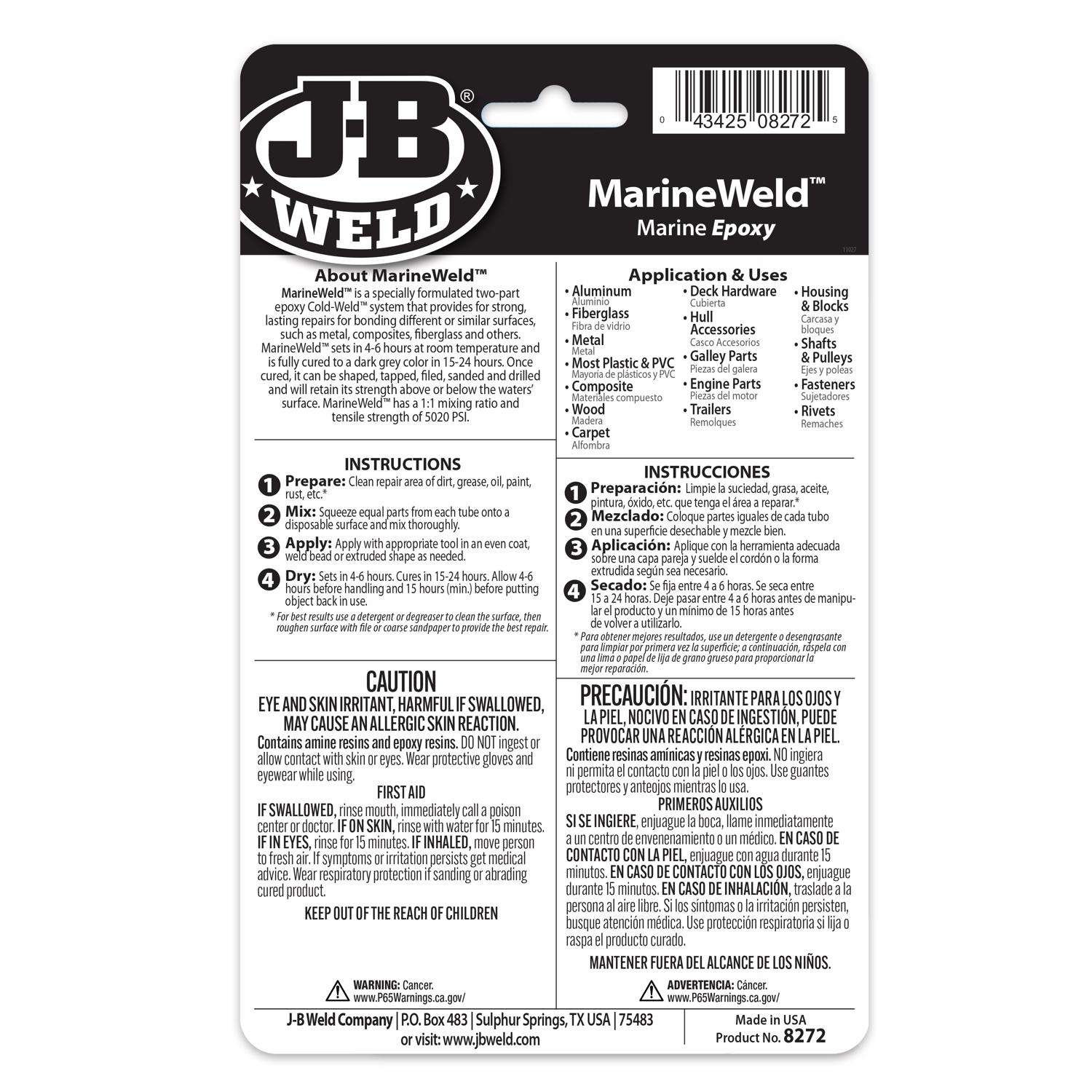JB Weld 8272 MarineWeld Marine Epoxy - 2 oz.