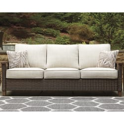 Signature Design by Ashley Paradise Trail Brown Aluminum Frame Contemporary Sofa Brown