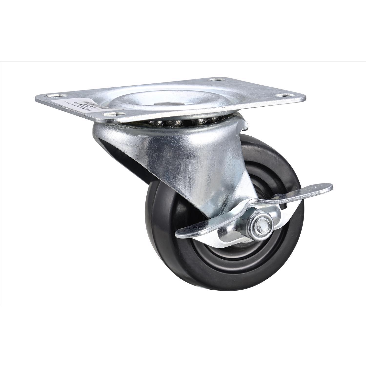 Projex 3 in. D Swivel Soft Rubber Caster with Swivel Plate 175 lb 1 pk ...