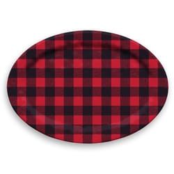 TarHong Black/Red Melamine Vintage Lodge Buffalo Check Serving Platter 1 pc