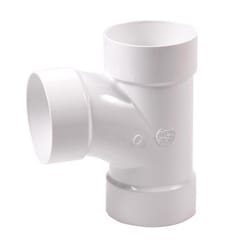 NDS Schedule 35 4 in. Hub each X 4 in. D Hub PVC Sanitary Tee 1 pk