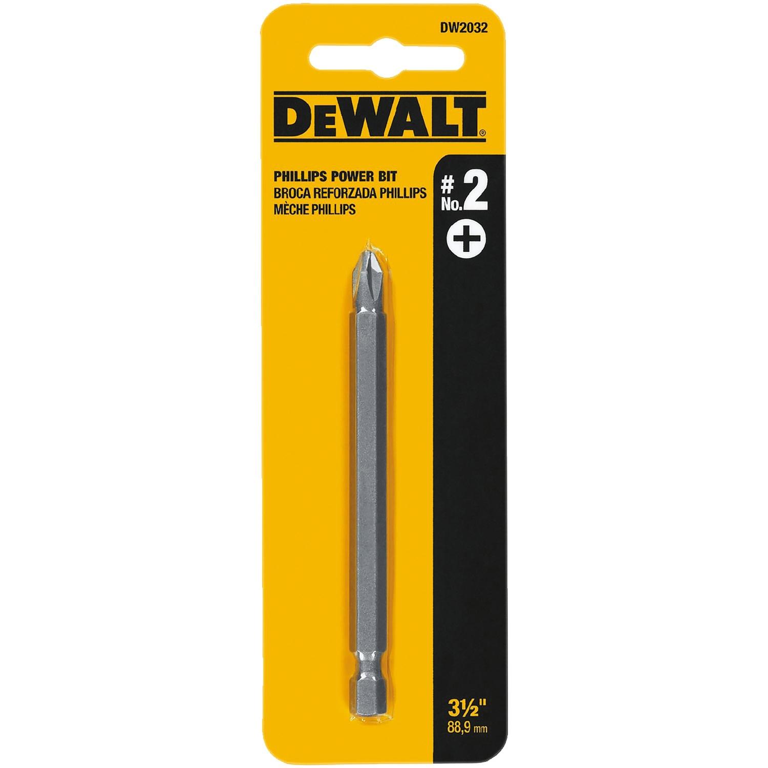 Photos - Drill Bit DeWALT Phillips #2 X 3-1/2 in. L Power Bit Heat-Treated Steel 1 pc DW2032 