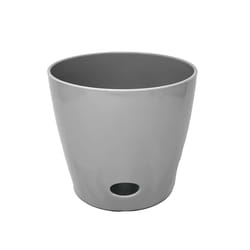 Bamboo Blooms 6.5 in. H X 7 in. D Bamboo Flower Pot Gray