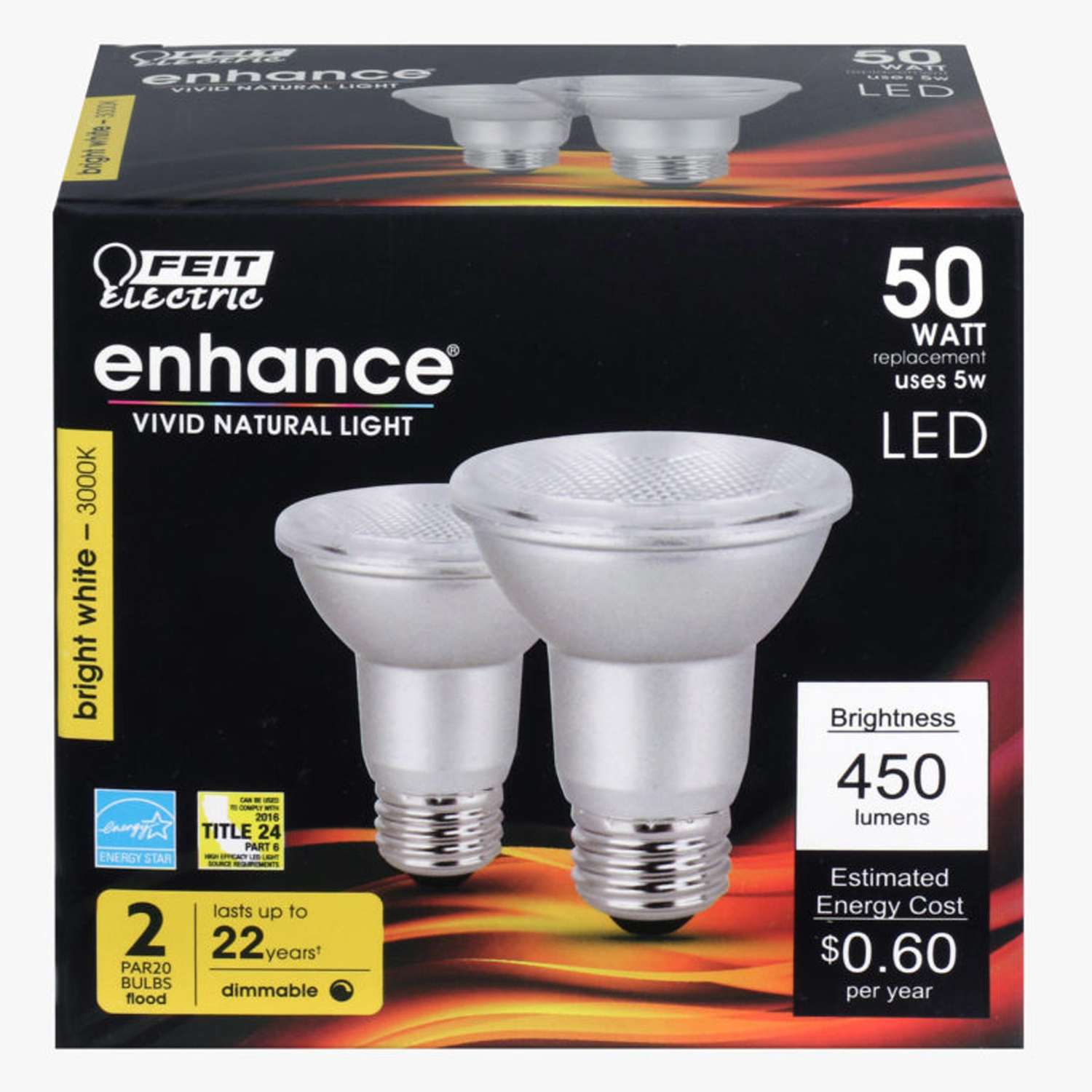 Feit Electric Enhance PAR20 E26 (Medium) LED Bulb Bright White 50 Watt
