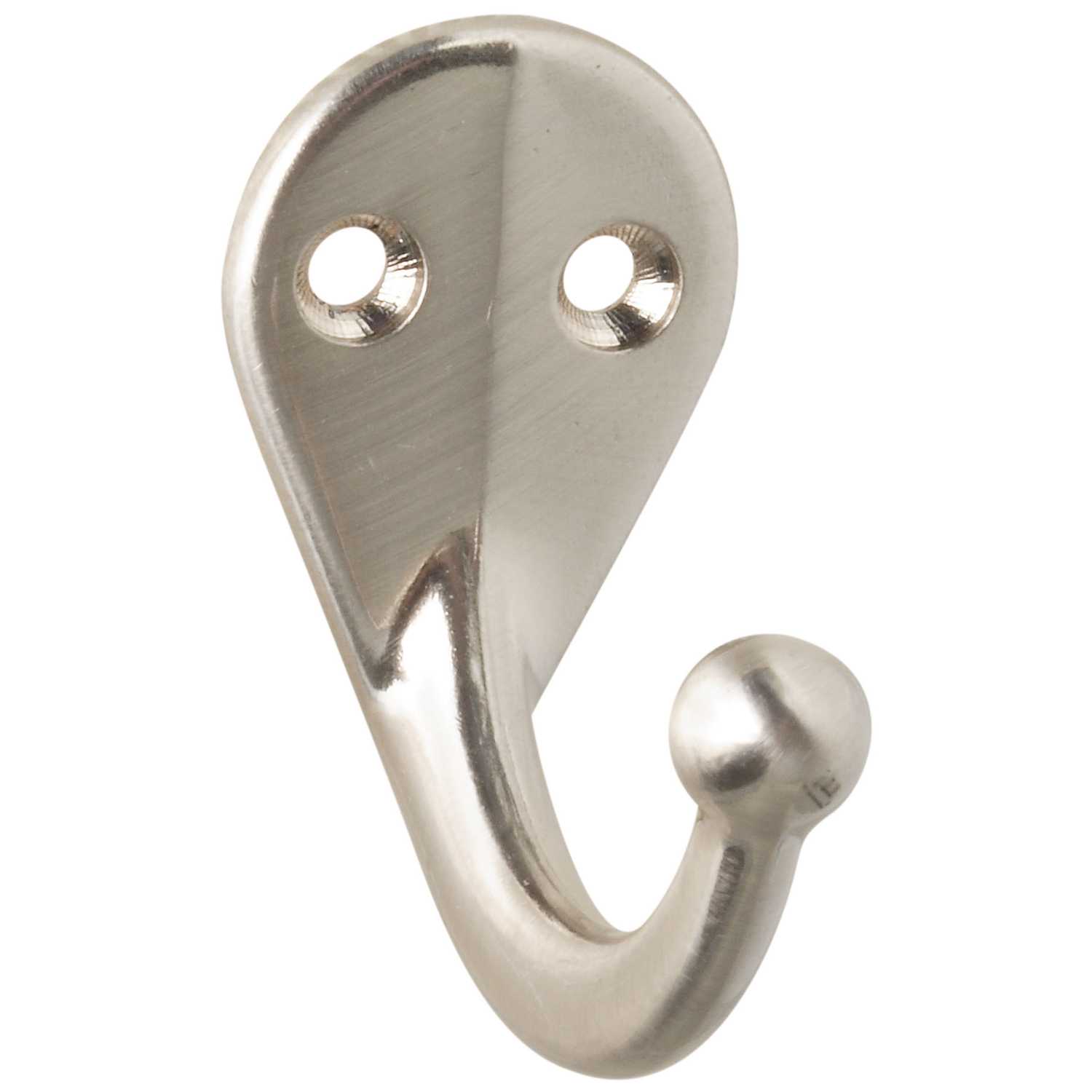 National Hardware 2.7 in. L Satin Nickel Zinc Clothes Hook 35 lb