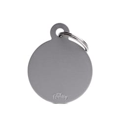 MyFamily Basic Gray Circle Aluminum Dog Pet Tags Large