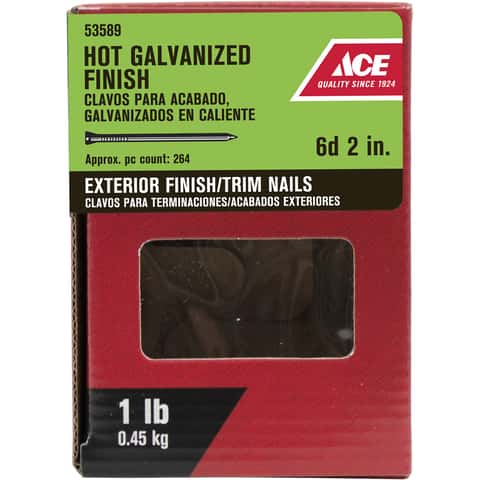 Ace 6D 2 in. Deck Hot-Dipped Galvanized Steel Nail 1 lb Ace 6D 2 in. Deck Hot-Dipped Galvanized Steel Nail 1 lb