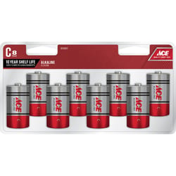 Ace C Alkaline Batteries 8 pk Clamshell