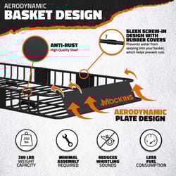 Mockins Black Rooftop Cargo Carrier Basket Cars/SUVs 1 pk