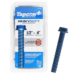 Tapcon 1/2 in. in. X 4 in. L Hex Drive Hex Washer Head Assorted Concrete Screws