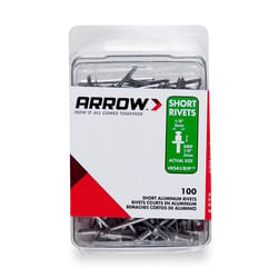 Arrow 1/8 in. D X 1/8 in. Aluminum Short Rivets Silver 100 pk